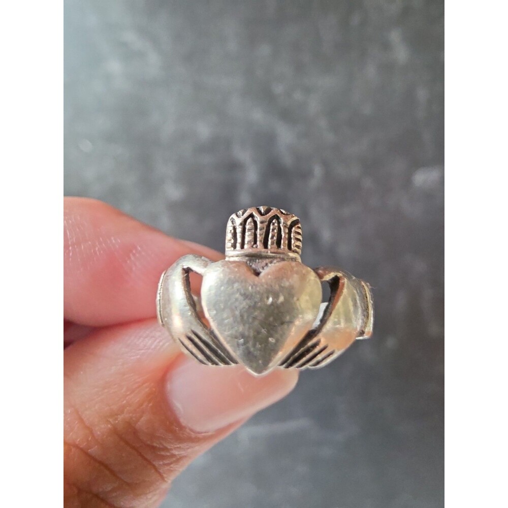 925 Sterling Silver Claddagh Ring, Size US 5.25 Vintage